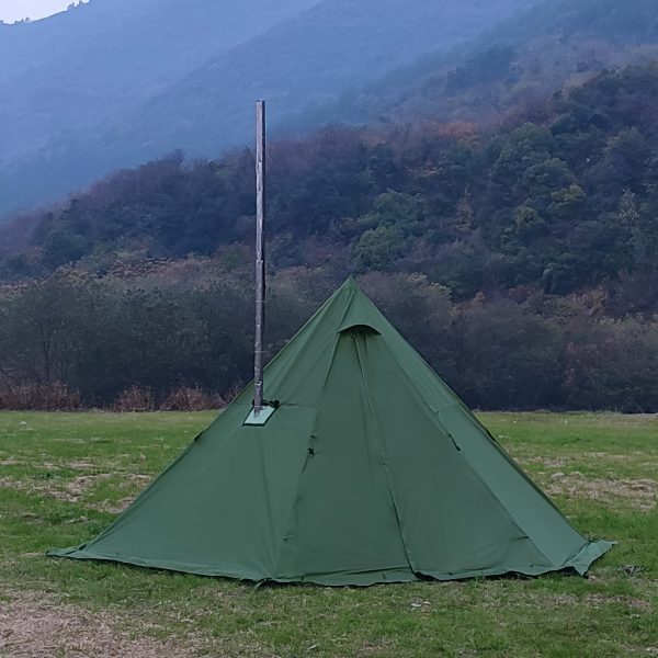 Hot Tent with Stove Jack And Snow Skirt, 6.89ft Stangding Room, 3-4 Person, Tipi Tent for Family Hiking, Fishing, Hunting, Backpacking Camping