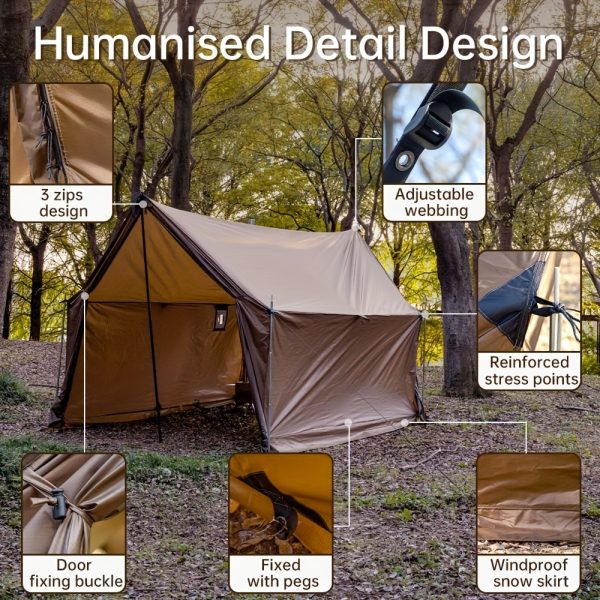 Spacious Wall Tent with a Stove Jack, Featuring a Snow Skirt And a Zippered Carrying Bag